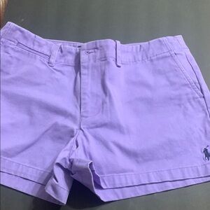 Ralph Lauren Purple Shorts size 6 button 3 inch hem